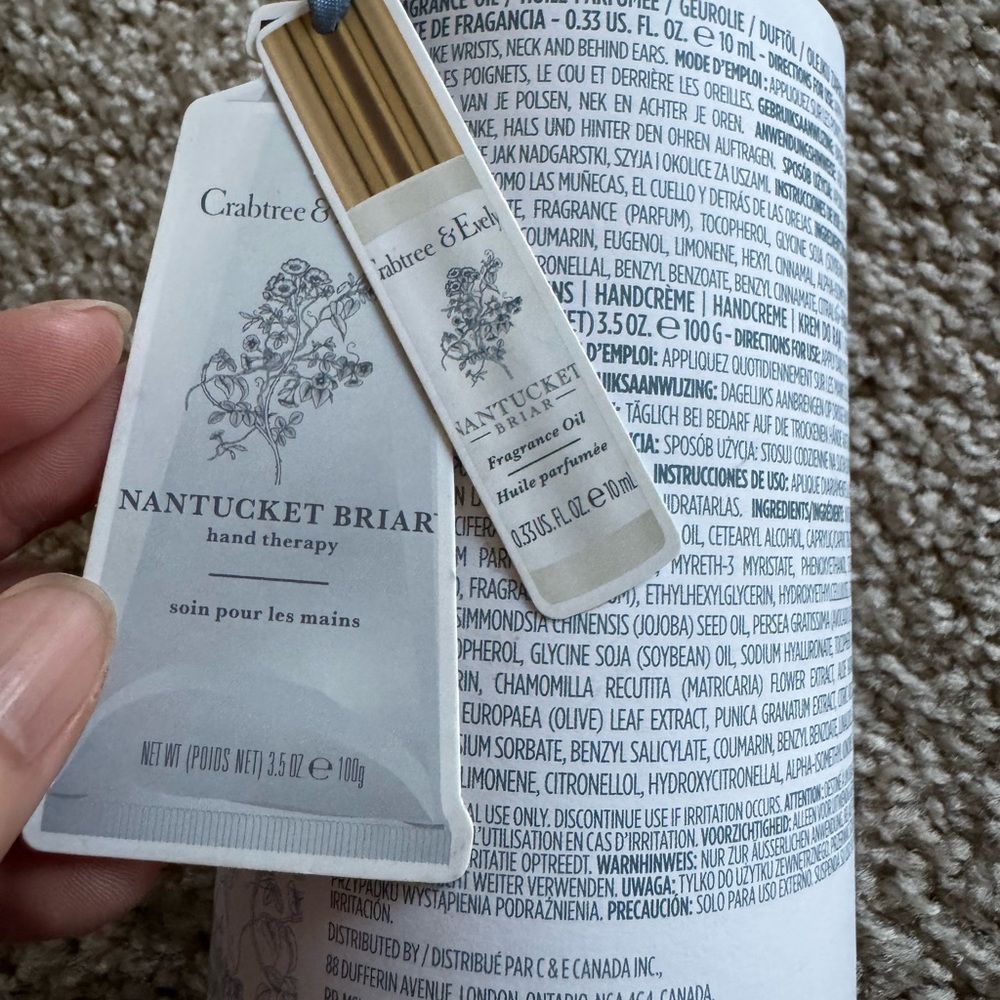New Crabtree & Evelyn Nantucket Briar Fragrance Oil Rollerball & Hand Cream set - Picture 4 of 4